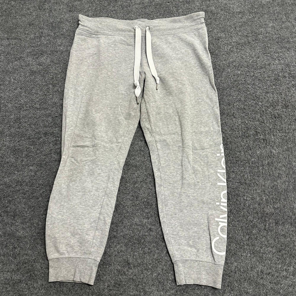 Calvin Klein Joggers Womens Size L Grey Performance Logo Athletic Sweatpants